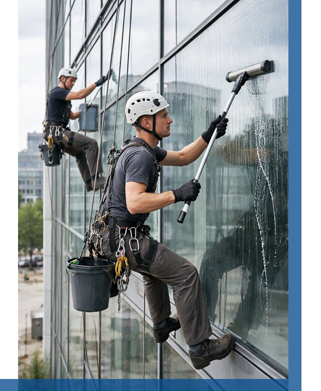 Мойка витражей альпинистами в Старом Осколе от 708 р. под ключ|ВЫСОТНИК-Срк