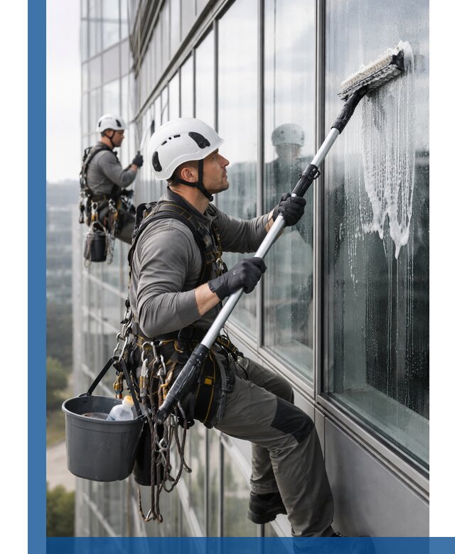 Высотная мойка сплошного остекления с выездом в Старом Осколе