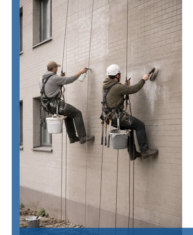 Удаление высолов с фасада зданий в Старом Осколе без повреждений и следов