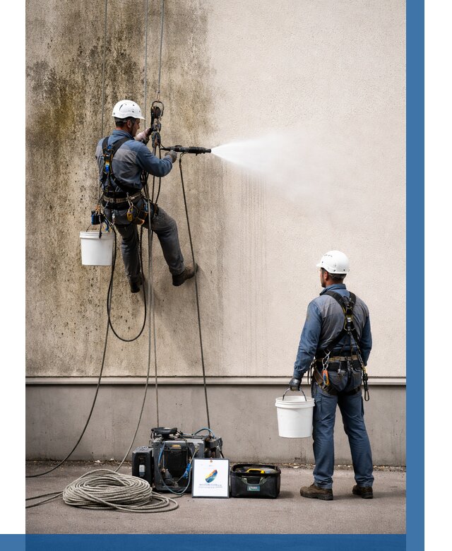 Очистка фасада от плесени в Старом Осколе от 304 р. | ВЫСОТНИК-Срк