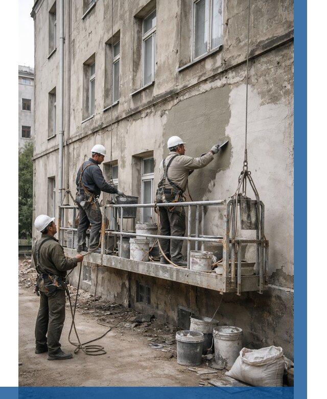 Капитальный ремонт фасада в Старом Осколе от 4249 р. | ВЫСОТНИК-Срк