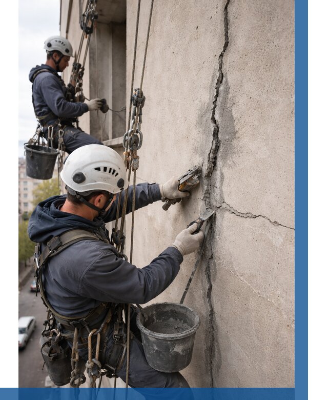 Заделка трещин на фасаде в Старом Осколе от 911 р. | ВЫСОТНИК-Срк