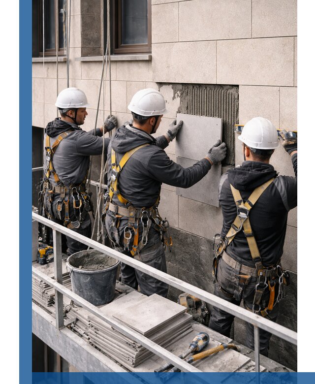 Ремонт облицовки фасада плиткой в Старом Осколе с гарантией