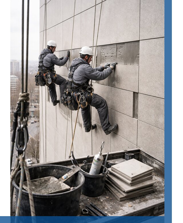 Ремонт фасада из керамогранита в Старом Осколе от 2529 р. | ВЫСОТНИК-Срк