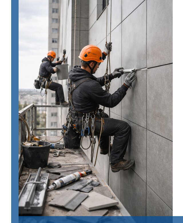 Профессиональный ремонт фасада из керамогранита в Старом Осколе