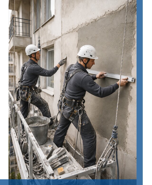 Штукатурка фасада на высоте в Старом Осколе от 911 р. | ВЫСОТНИК-Срк