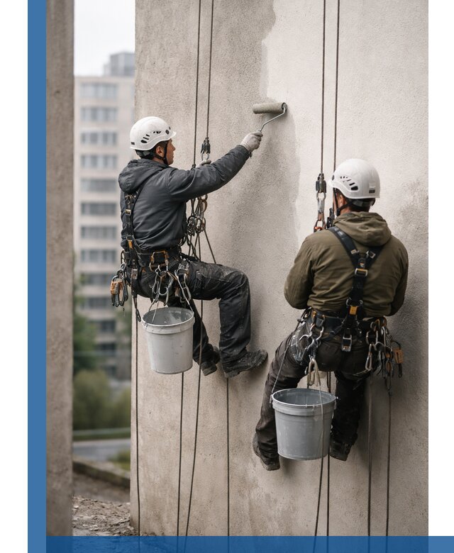 Покраска фасадов высотными альпинистами в Старом Осколе с гарантией