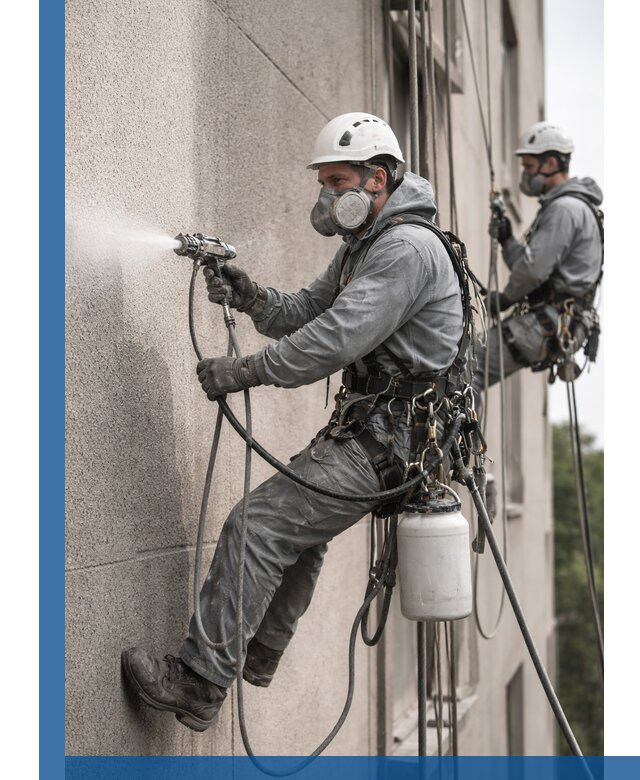 Безвоздушная покраска фасадов зданий в Старом Осколе профессионально