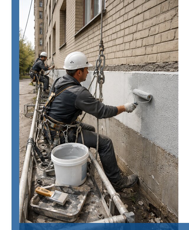 Окраска цоколя здания в Старом Осколе профессионально и надежно