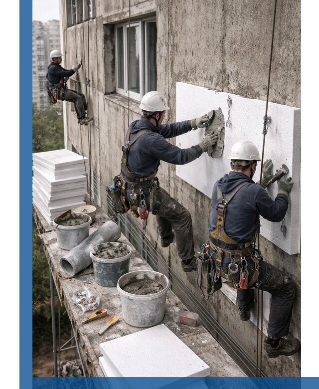 Утепление фасада пенополистиролом в Старом Осколе под ключ