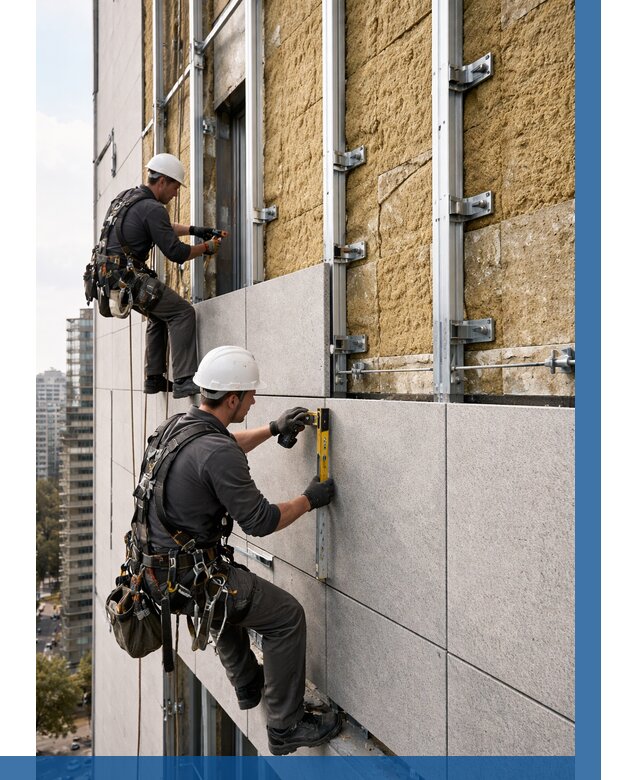 Монтаж вентилируемого фасада в Старом Осколе от 3541 р. | ВЫСОТНИК-Срк