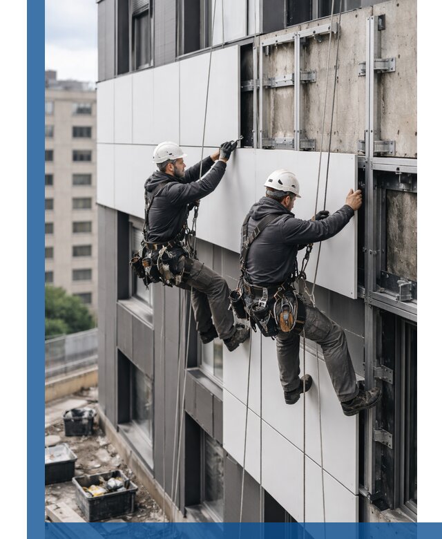 Монтаж композитных панелей фасада в Старом Осколе под ключ