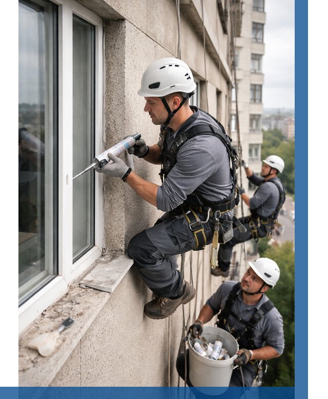 Герметизация оконных швов снаружи в Старом Осколе от 1518 р. | ВЫСОТНИК-Срк