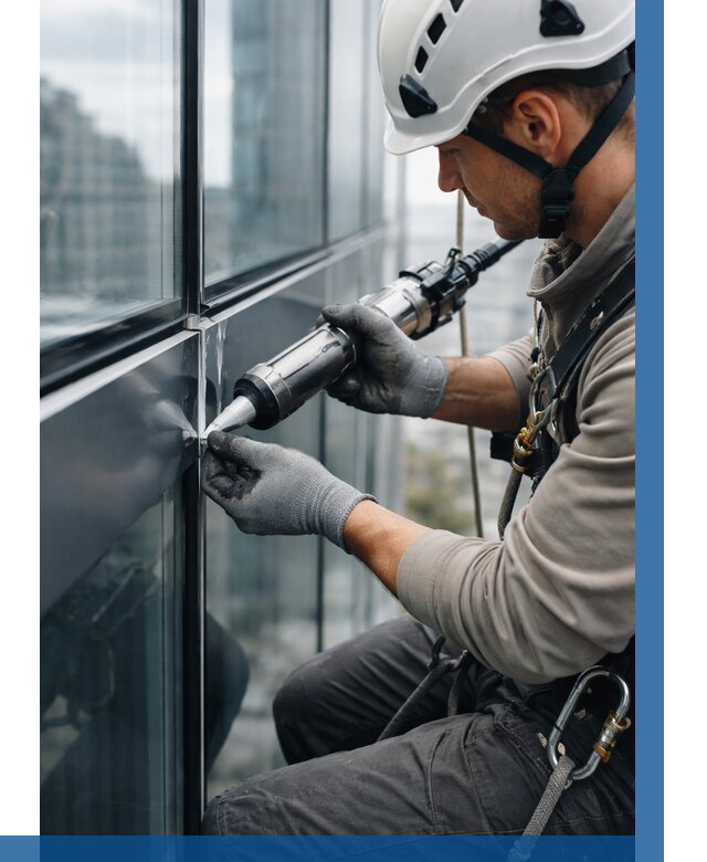 Герметизация стыков витража в Старом Осколе от 1214 р. | ВЫСОТНИК-Срк