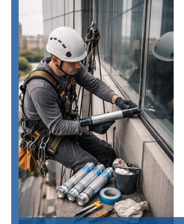 Герметизация стыков витража в Старом Осколе для герметичных фасадов