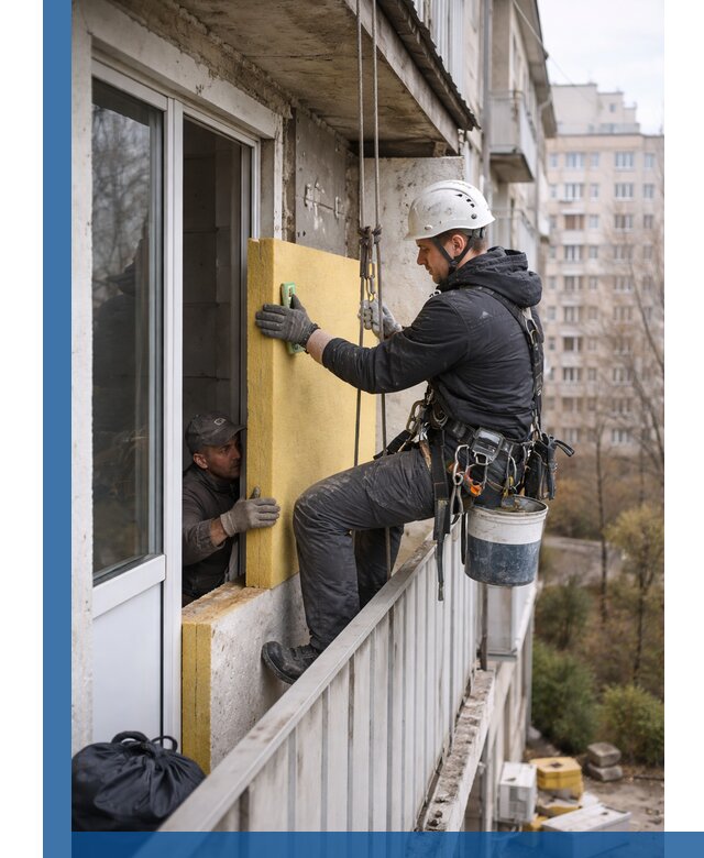 Профессиональное утепление балкона снаружи в Старом Осколе под ключ