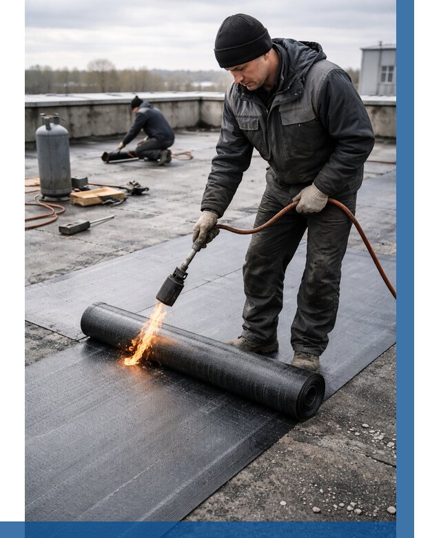 Ремонт наплавляемой кровли в Старом Осколе от 708 р. | ВЫСОТНИК-Срк