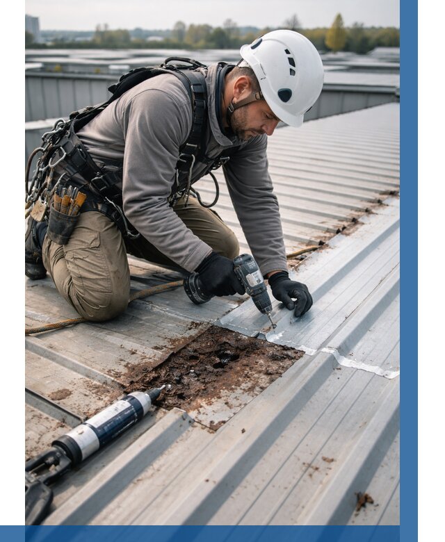 Ремонт профнастила на кровле в Старом Осколе от 708 р. | ВЫСОТНИК-Срк