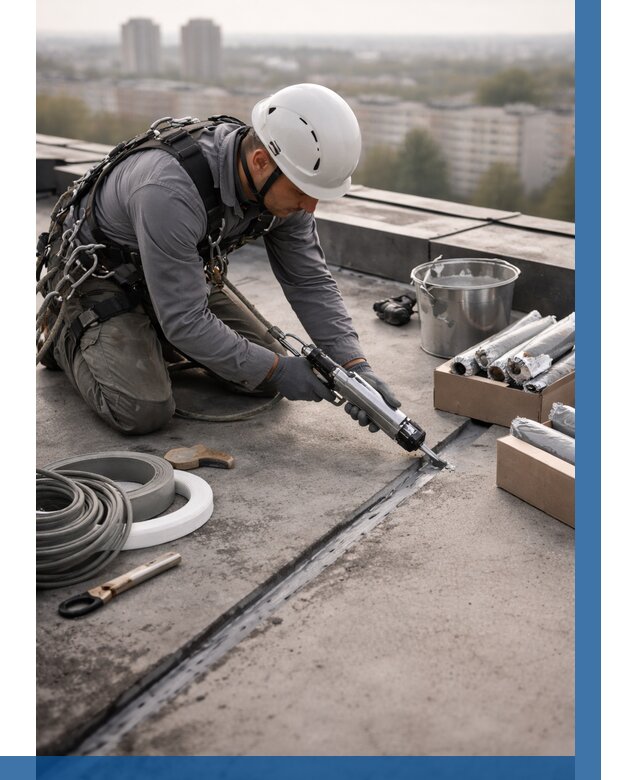 Герметизация швов кровли в Старом Осколе от 455 р./м2 | ВЫСОТНИК-Срк