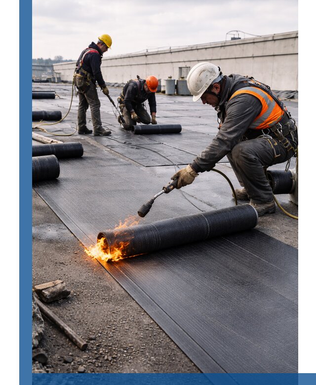Монтаж наплавляемой кровли в Старом Осколе профессионально