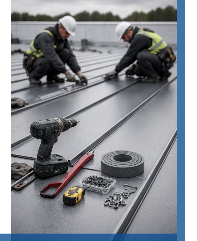 Монтаж фальцевой кровли в Старом Осколе от 1821 р. | ВЫСОТНИК-Срк