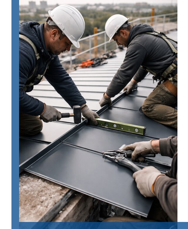 Монтаж фальцевой кровли в Старом Осколе для промышленных зданий