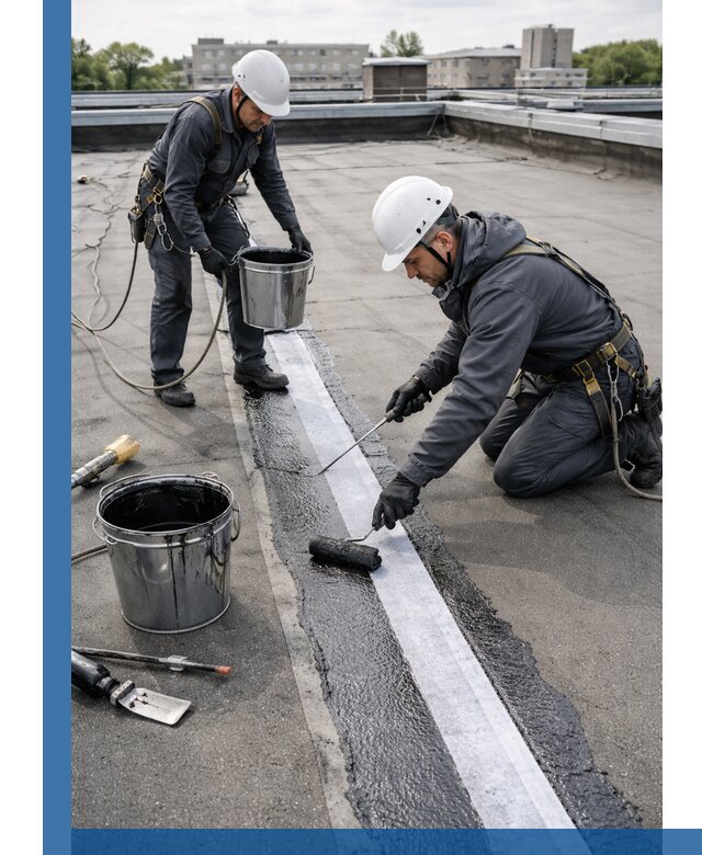 Гидроизоляция кровли мастикой в Старом Осколе надежная защита