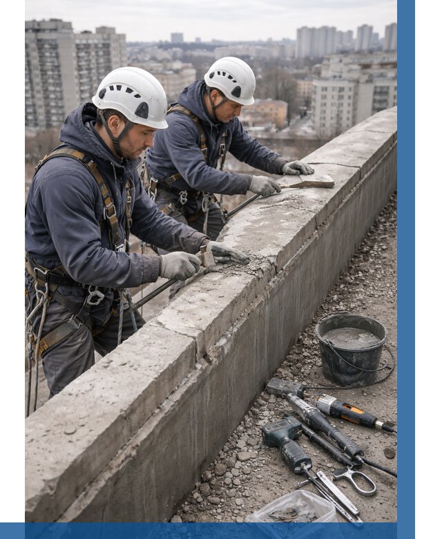 Ремонт парапета на кровле в Старом Осколе от 1518 р. | ВЫСОТНИК-Срк