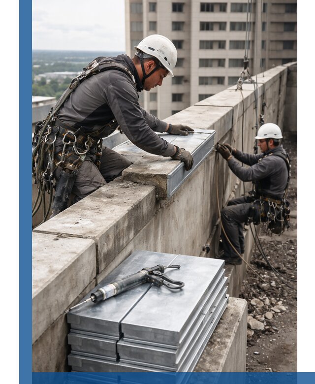 Замена парапетных крышек и установка новых в Старом Осколе