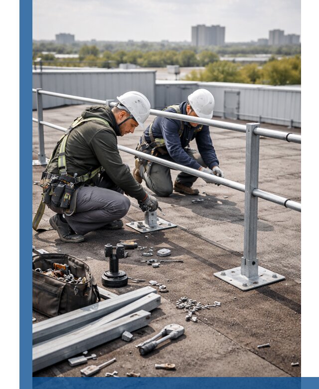 Монтаж кровельного ограждения в Старом Осколе под ключ с гарантией