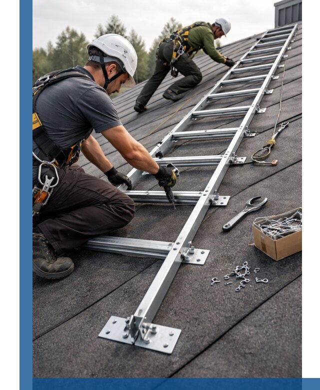Профессиональный монтаж кровельной лестницы в Старом Осколе под ключ