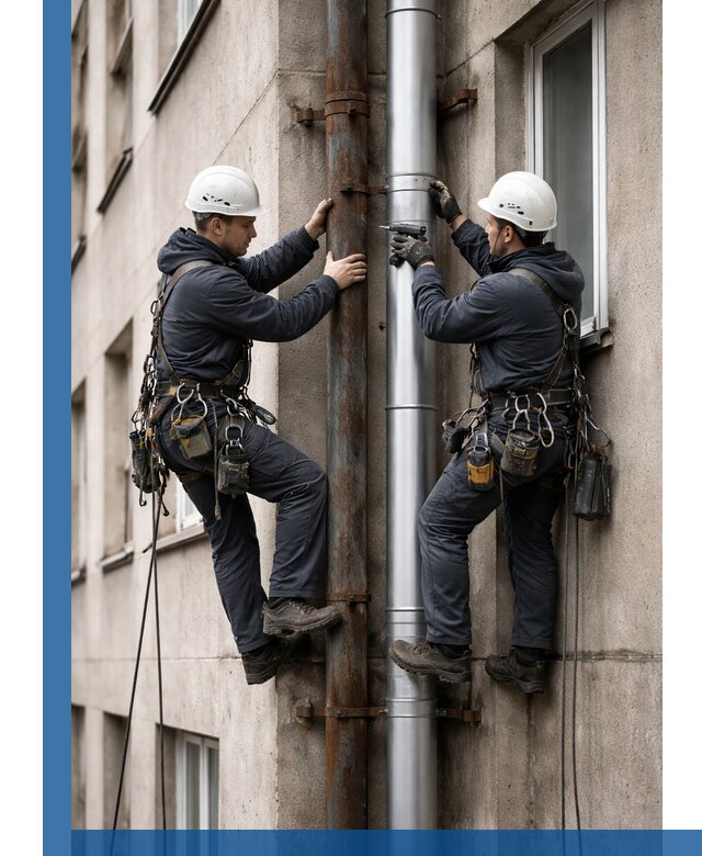 Замена водосточных труб в Старом Осколе: монтаж и демонтаж под ключ