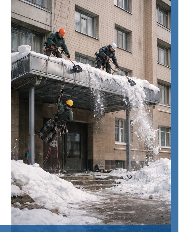 Очистка козырьков от снега в Старом Осколе от 3541 р. | ВЫСОТНИК-Срк