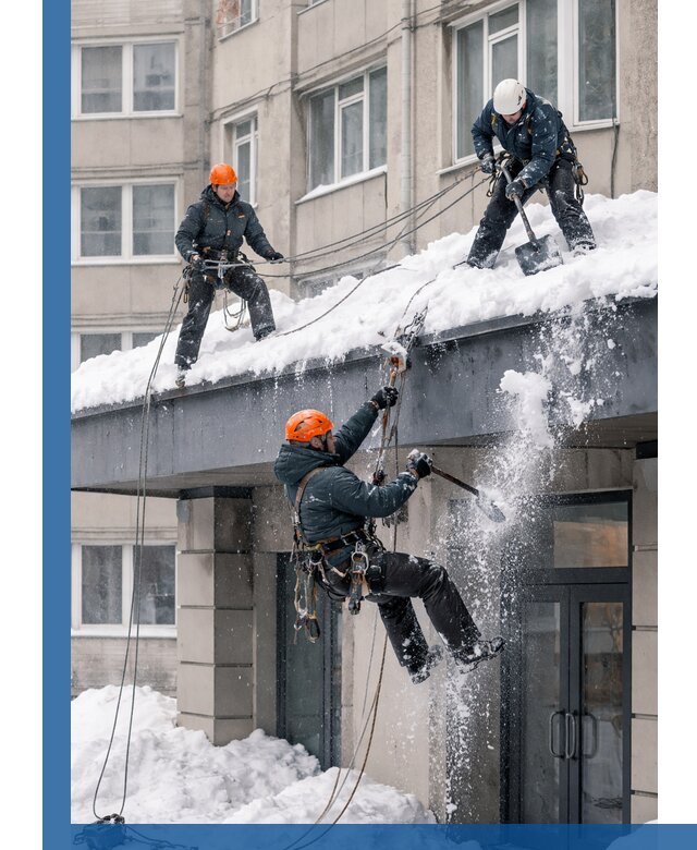 Безопасная очистка навесов от снега в Старом Осколе круглогодично