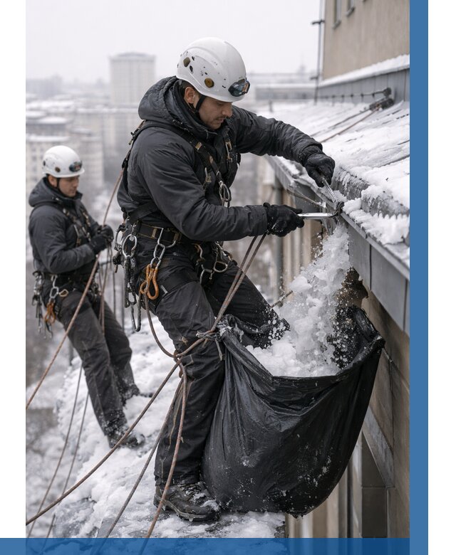 Аварийная очистка крыши в Старом Осколе под ключ от 304 р. | ВЫСОТНИК-Срк