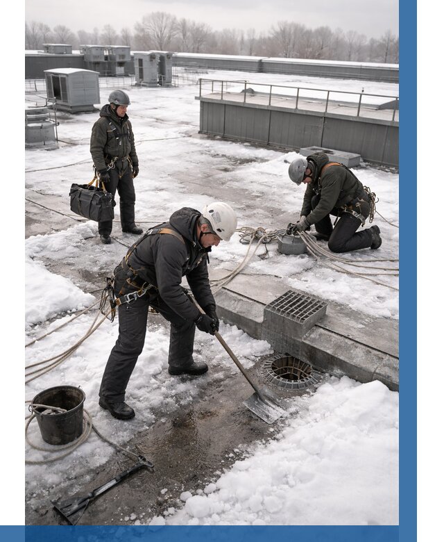 Абонентское обслуживание кровли зимой в Старом Осколе от 8094 р. | ВЫСОТНИК-Срк