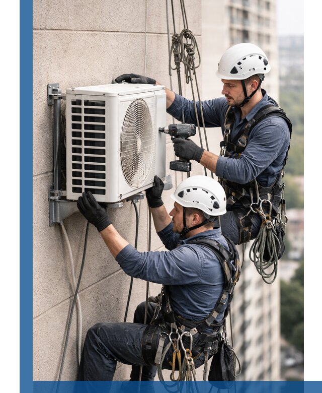 Монтаж внешнего блока кондиционера в Старом Осколе установка и крепление