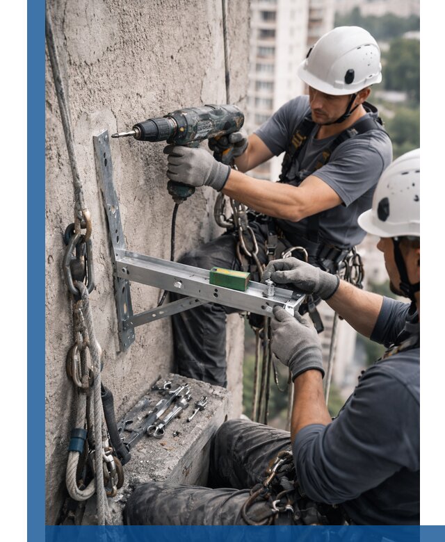 Установка кронштейнов кондиционера и крепежа в Старом Осколе