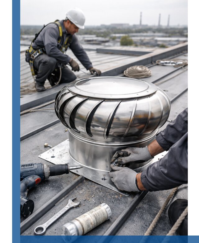 Установка дефлекторов на кровле в Старом Осколе профессионально