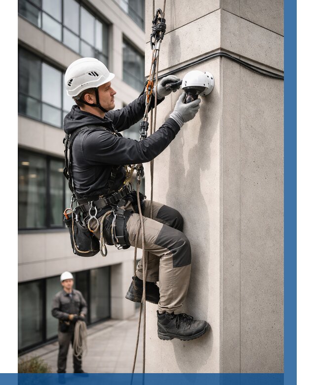 Монтаж камер видеонаблюдения на фасаде в Старом Осколе от 8599 р.-ВЫСОТНИК-Срк