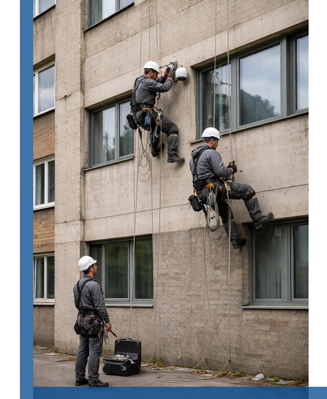 Монтаж фасадных камер видеонаблюдения в Старом Осколе под ключ