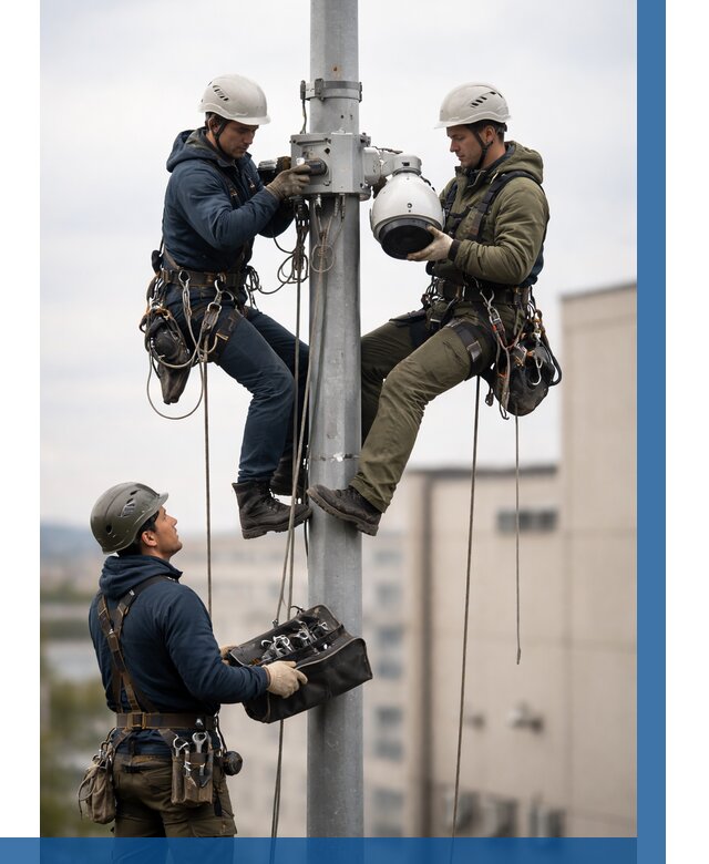 Установка видеокамер на мачте в Старом Осколе от 8599 р. | ВЫСОТНИК-Срк