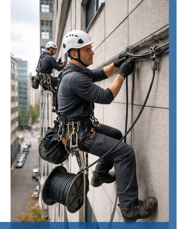 Прокладка кабеля по фасаду в Старом Осколе от 354 р. | ВЫСОТНИК-Срк