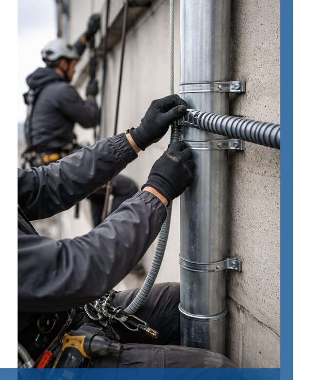 Монтаж гофры для кабеля в Старом Осколе от 304 р. | ВЫСОТНИК-Срк