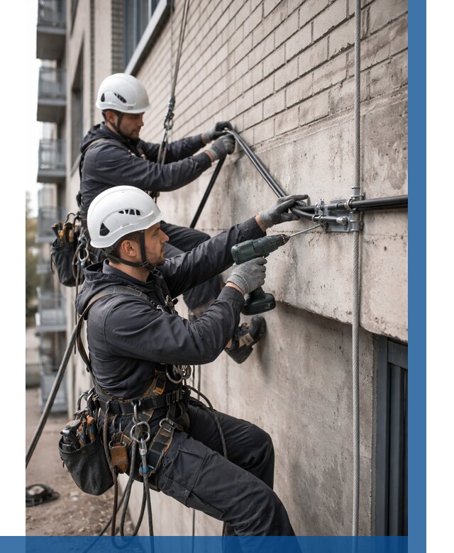 Крепление кабеля на фасаде в Старом Осколе от 354 р. | ВЫСОТНИК-Срк