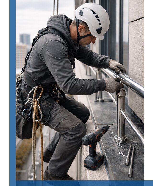 Монтаж ограждений на высоте в Старом Осколе для зданий и конструкций