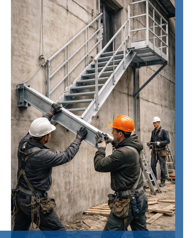 Монтаж металлических лестниц в Старом Осколе от 15176 р. | ВЫСОТНИК-Срк