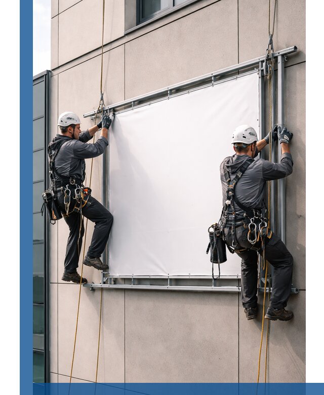 Монтаж наружной рекламной вывески в Старом Осколе под ключ