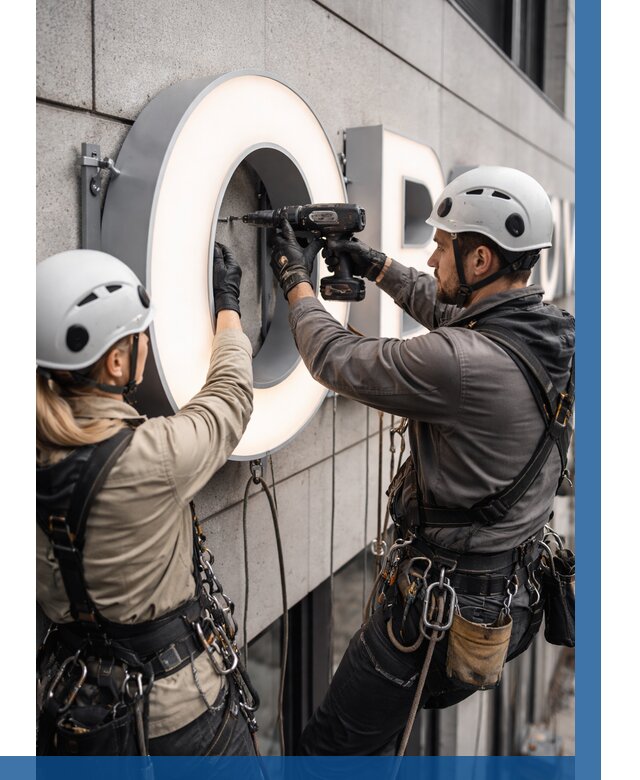 Монтаж световых букв в Старом Осколе от 3035 р. под ключ ВЫСОТНИК-Срк