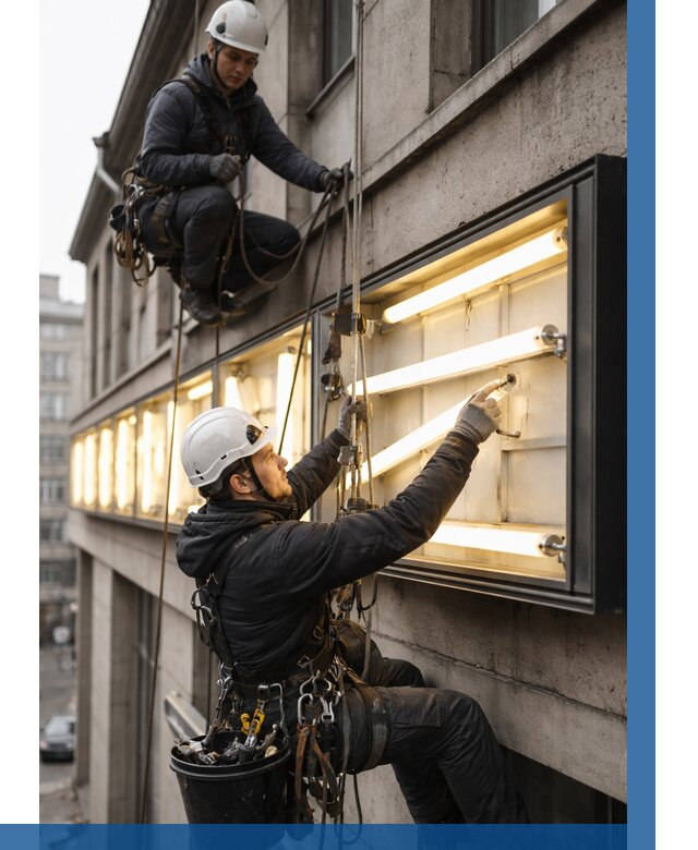 Замена ламп в вывеске в Старом Осколе под ключ от 3541 р. | ВЫСОТНИК-Срк